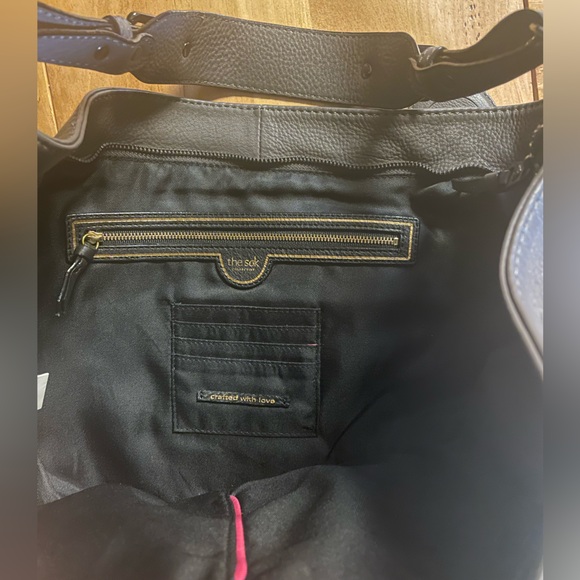 THE SAK COLLECTIVE Gray Soft Leather Braided Woven Shoulder Hobo Bag - Picture 9 of 11